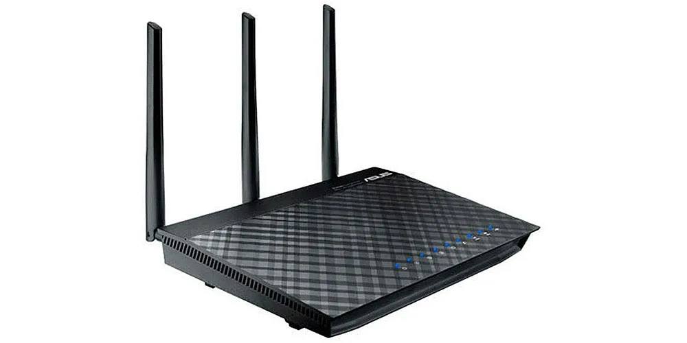 Press image of the ASUS RT-AC66R 802.11ac Dual-Band Wireless Gigabit Router.