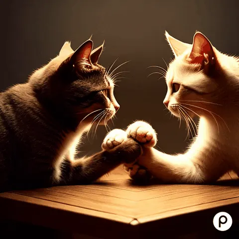 Picsart GIF of two cats paw wrestling