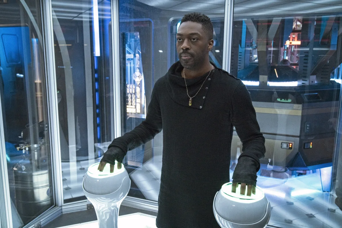 Pictured: David Ajala as Book of the Paramount+ original series STAR TREK: DISCOVERY. Photo Cr: Michael Gibson/Paramount+ (C) 2021 CBS Interactive. All Rights Reserved.