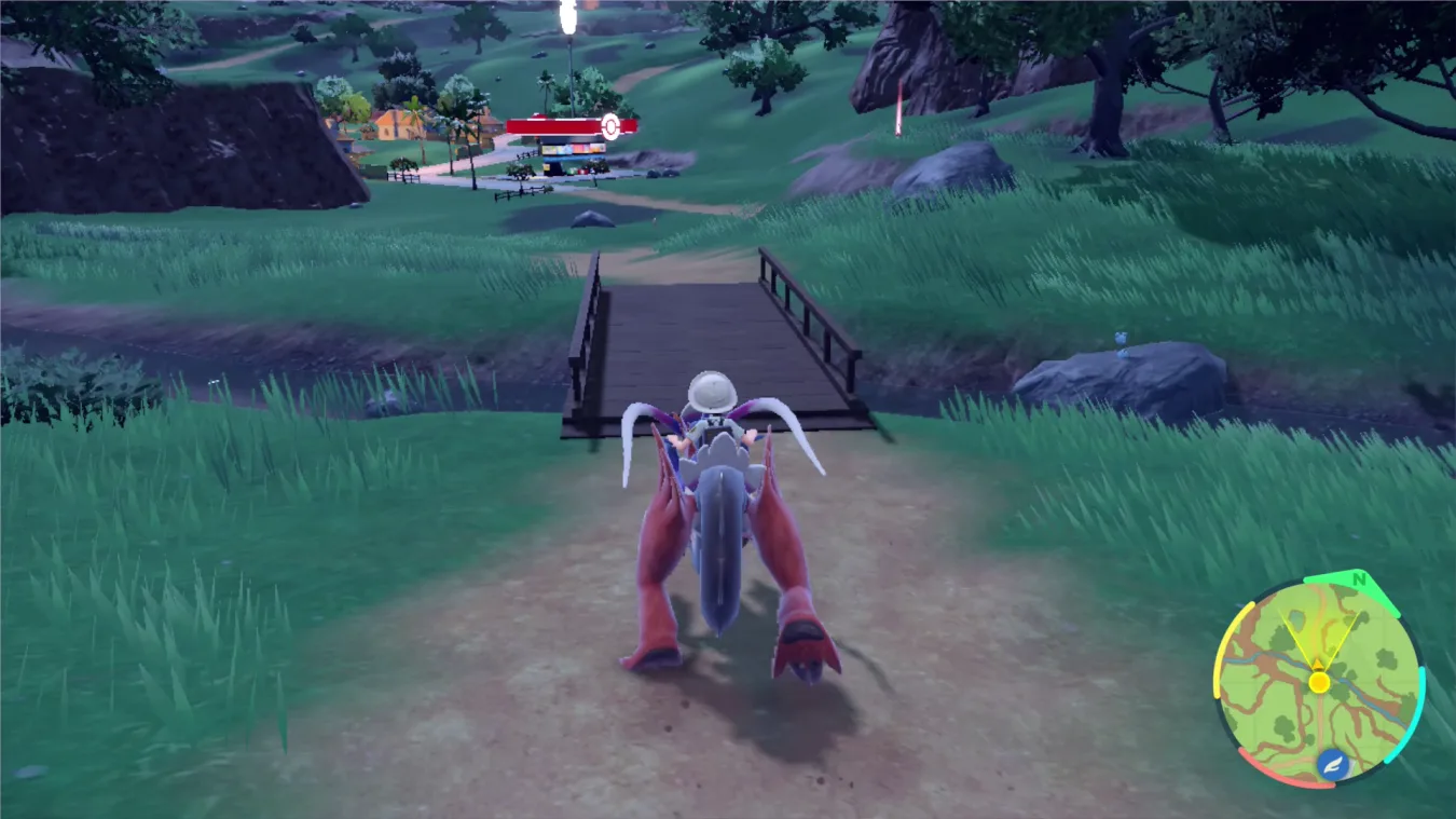 In Pokémon Scarlet and Violet, you can ride your legendary Pokémon to quickly traverse the Paldea region. 