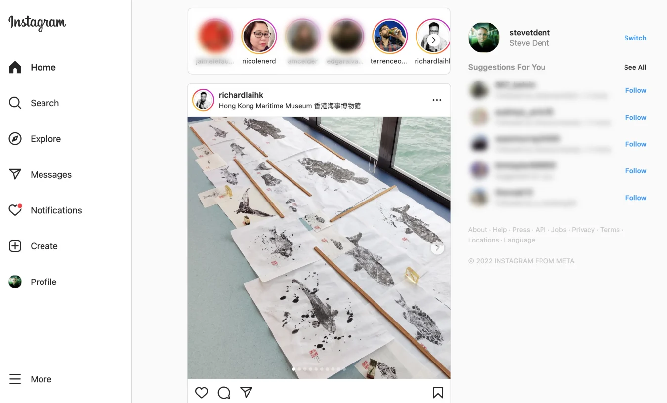 Instagram on the web has been redesigned for large screens