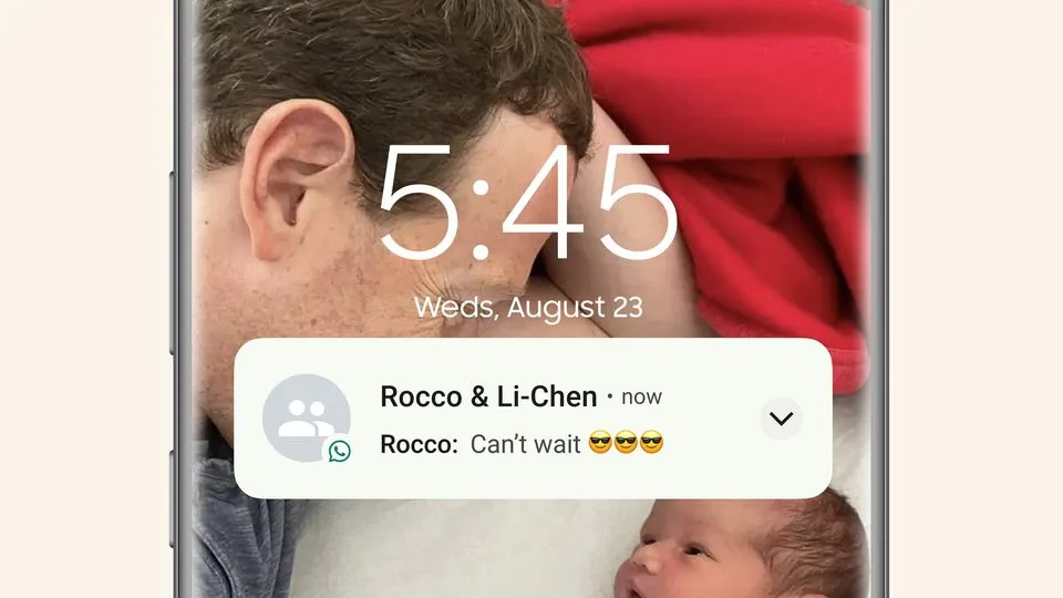 A screenshot shared by Mark Zuckerberg showing a WhatsApp notification with the group title 