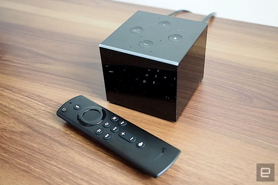 Amazon Fire TV Cube streaming device.