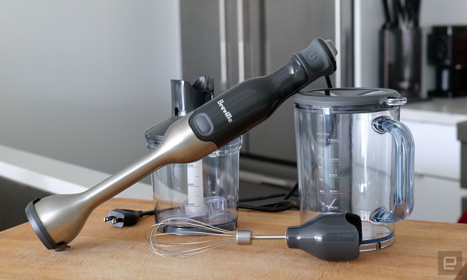 Between all of its included accessories and powerful 280-watt motor, the Breville Control Grip is our pick for the best immersion blender on the market. 