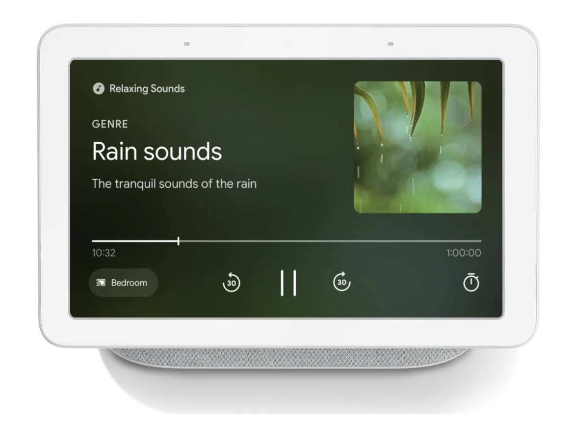 Google Smart Display relaxing sounds