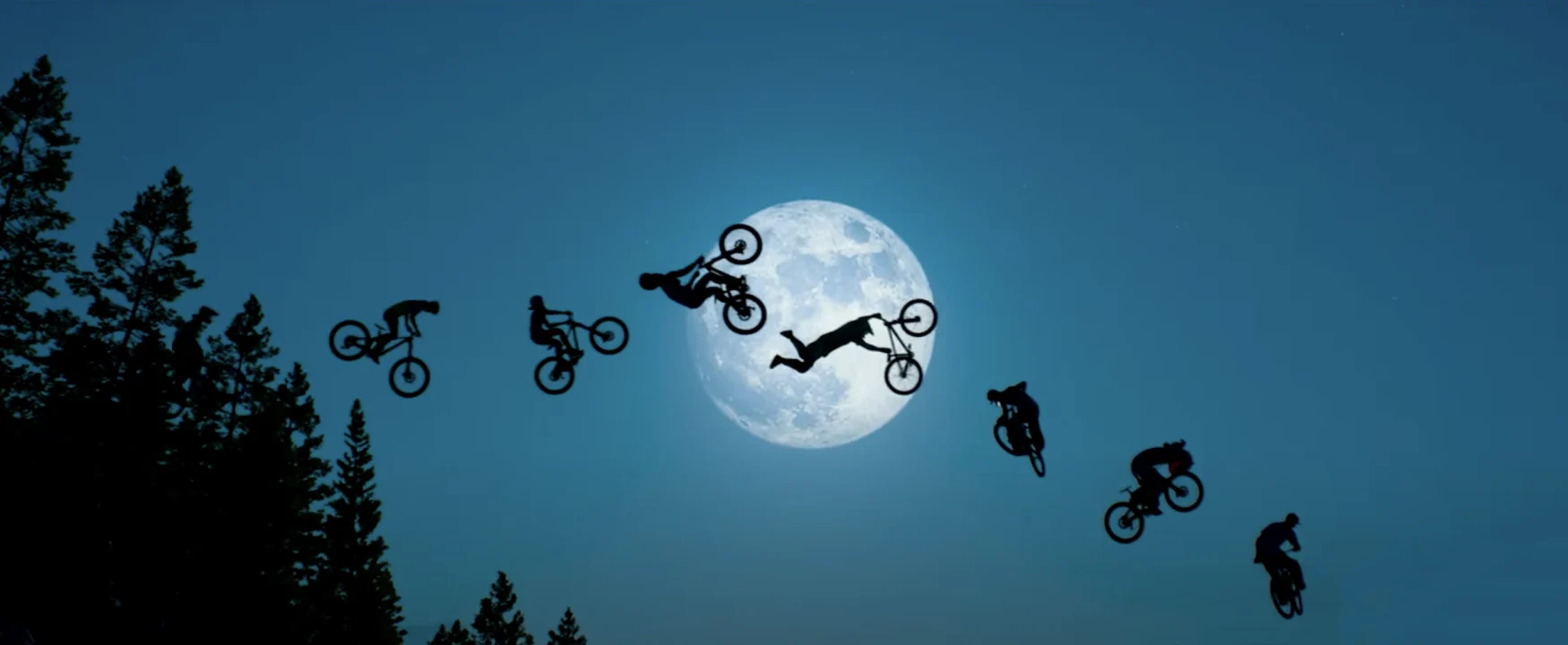 Bikes in front of the moon, ET style