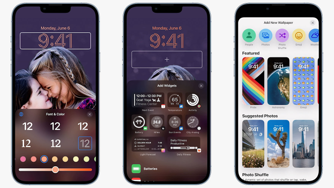 The new lock screen in iOS 16 offers a variety of customization options for things like fonts and widgets.