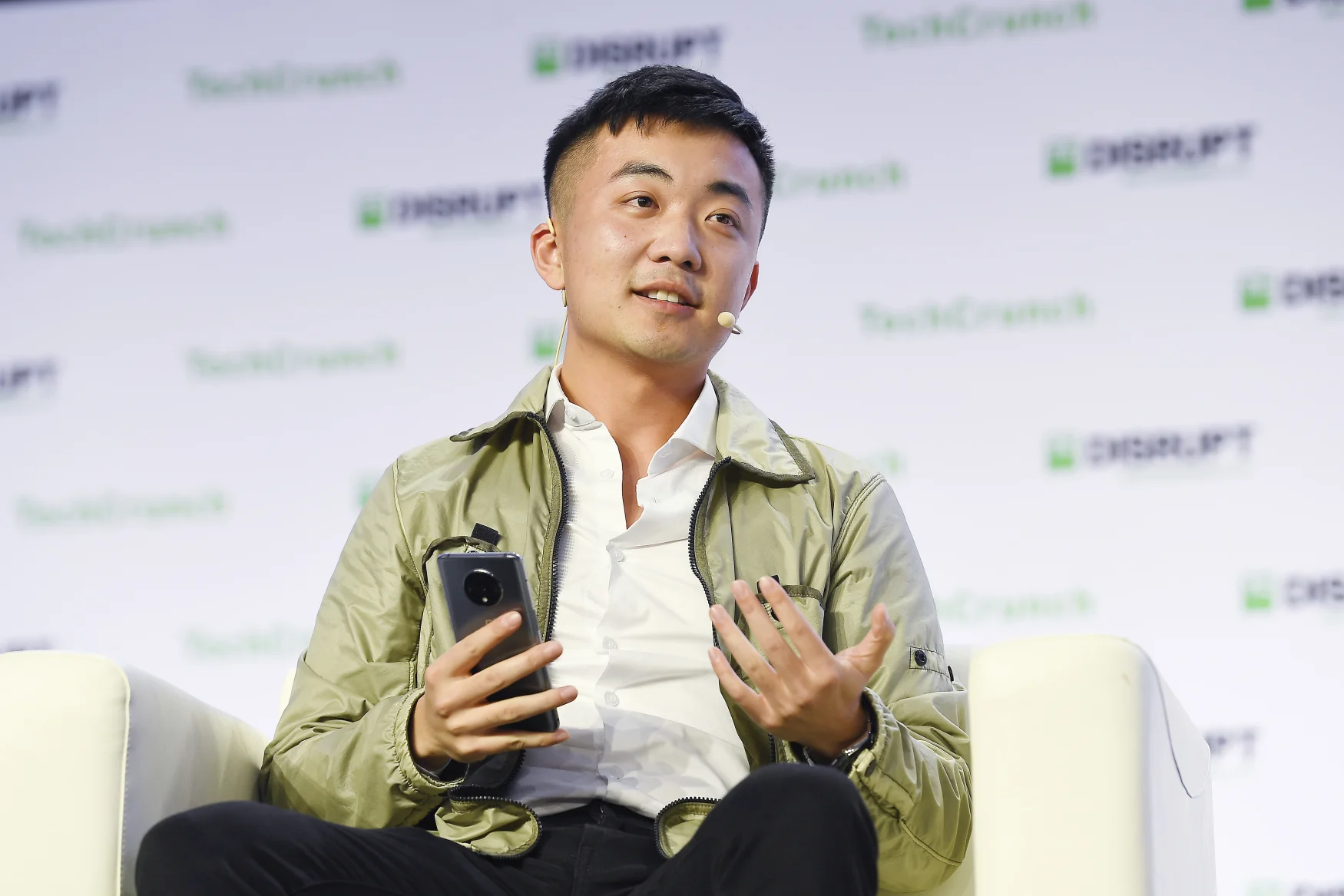 SAN FRANCISCO, CALIFORNIA - OCTOBER 04: OnePlus co-founder Carl Pei speaks on stage during TechCrunch Disrupt San Francisco 2019 at Moscone Convention Center on October 04, 2019 in San Francisco, California.  (Photo by Steve Jennings/Getty Images for TechCrunch)
