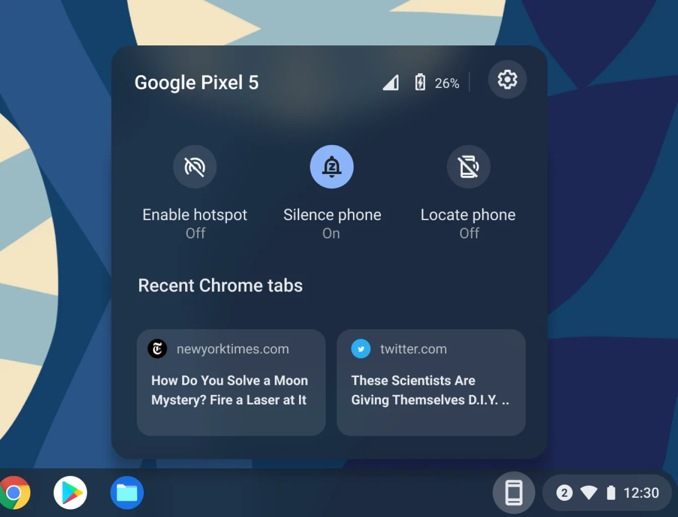 Chrome OS 10th birthday update images Phone Hub