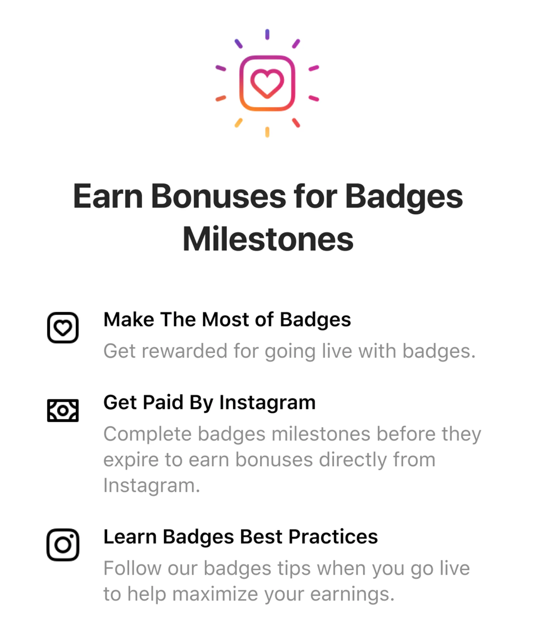Instagram will reward creators who sell a lot of badges with 'extra cash'