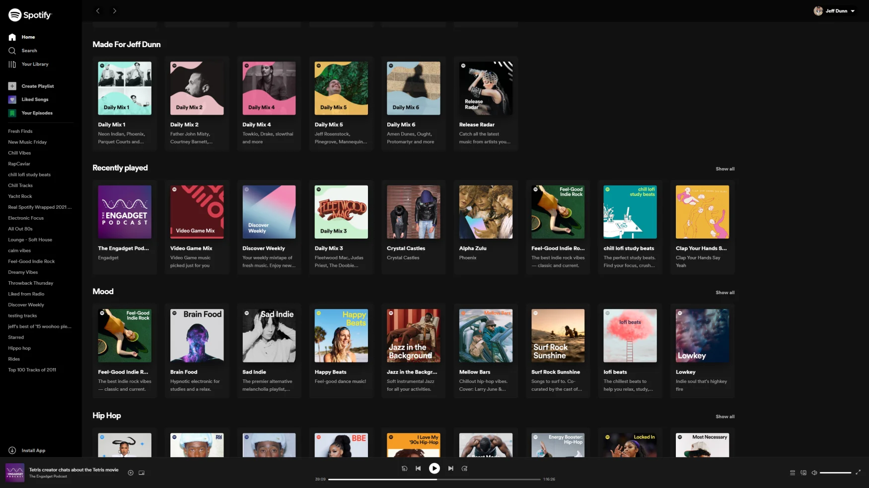 A screenshot of the Spotify app on web browsers.