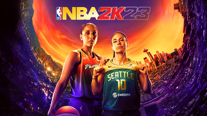 The WNBA cover for NBA 2K23, featuring Diana Taurasi and Sue Bird.