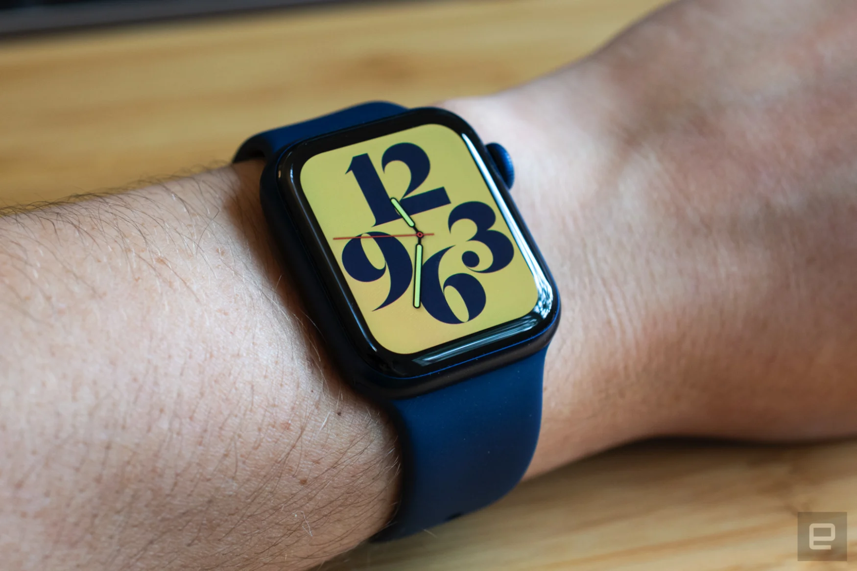 The Apple Watch Series 6 on a person's wrist.