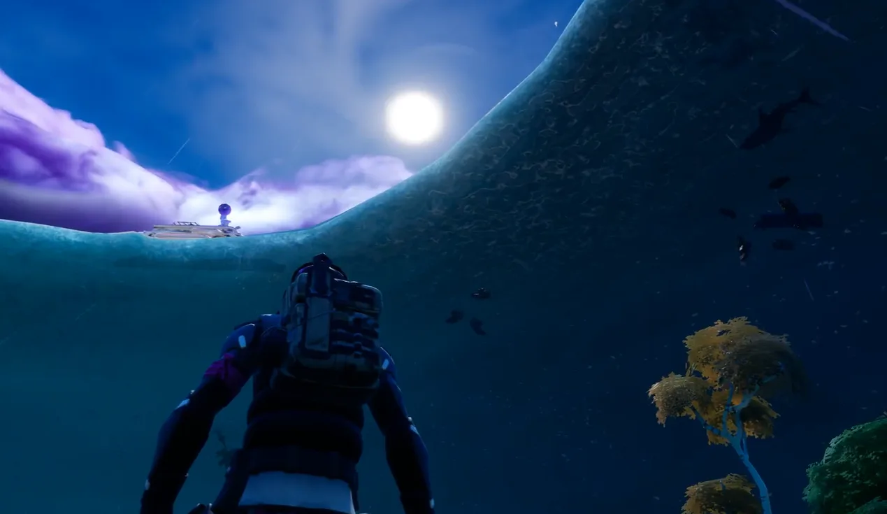 The flooded Fortnite map after the Device event