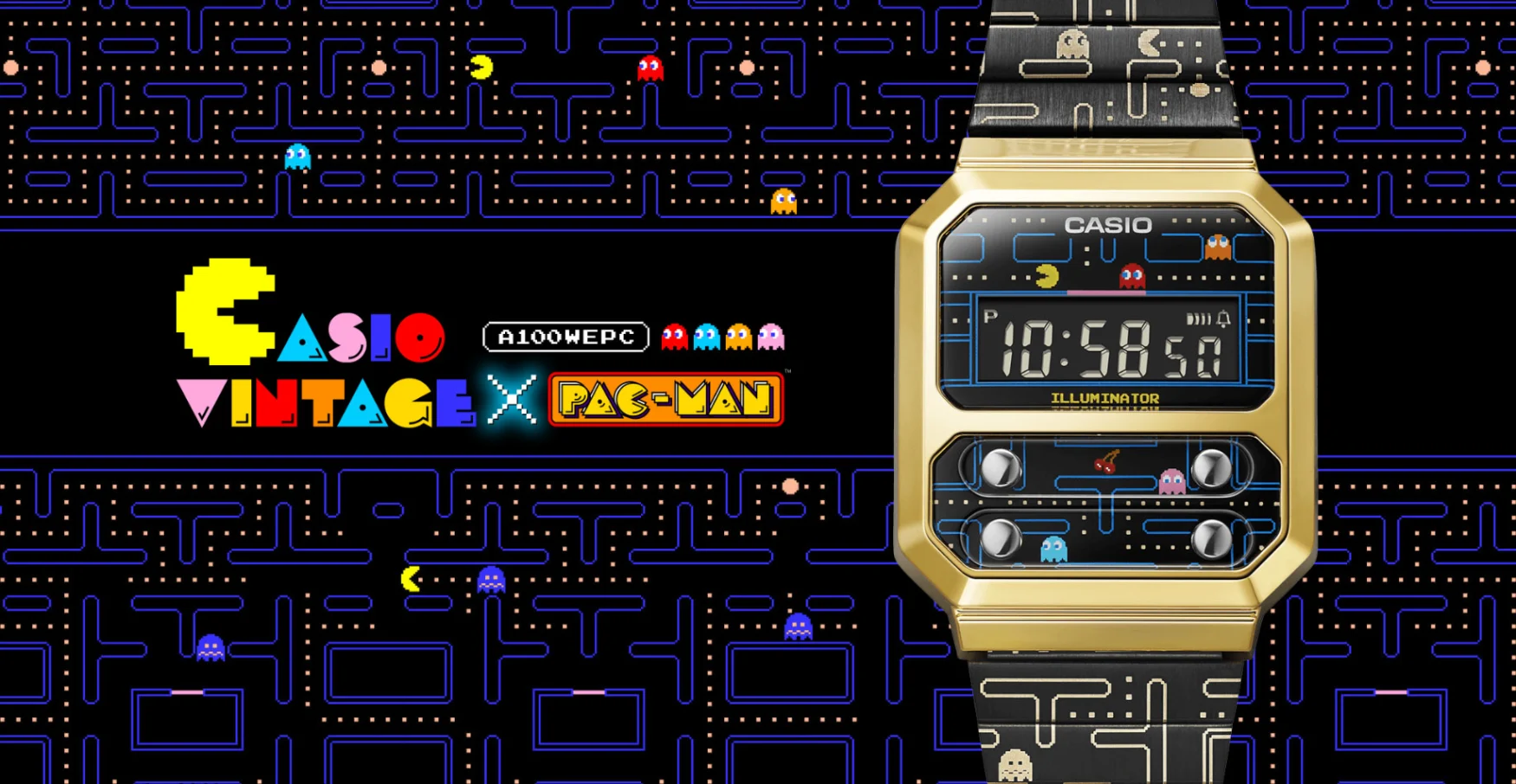 Casio unveils the Pac-Man edition A100 digital watch
