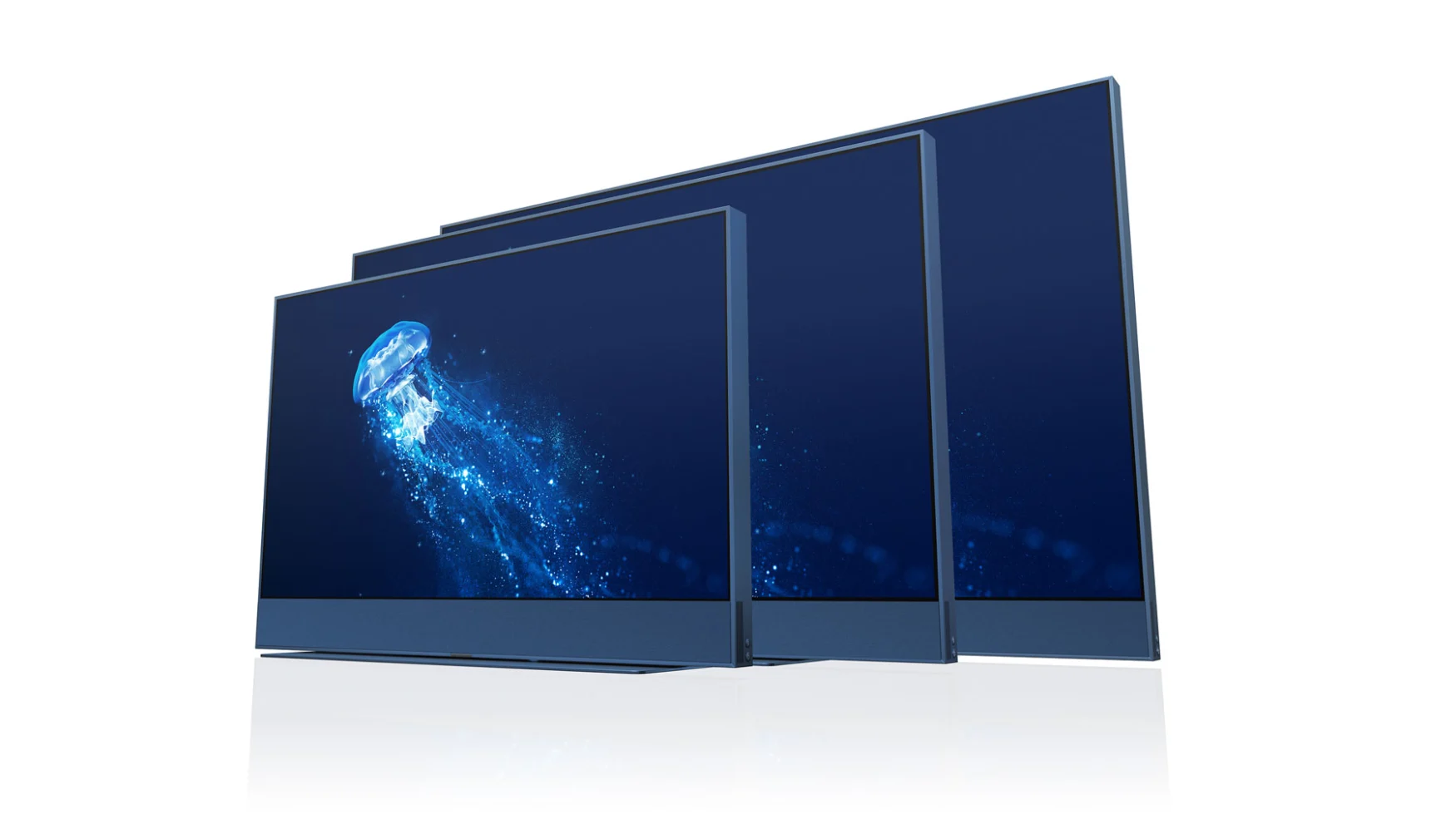 Image of three sizes of Sky Glass TV