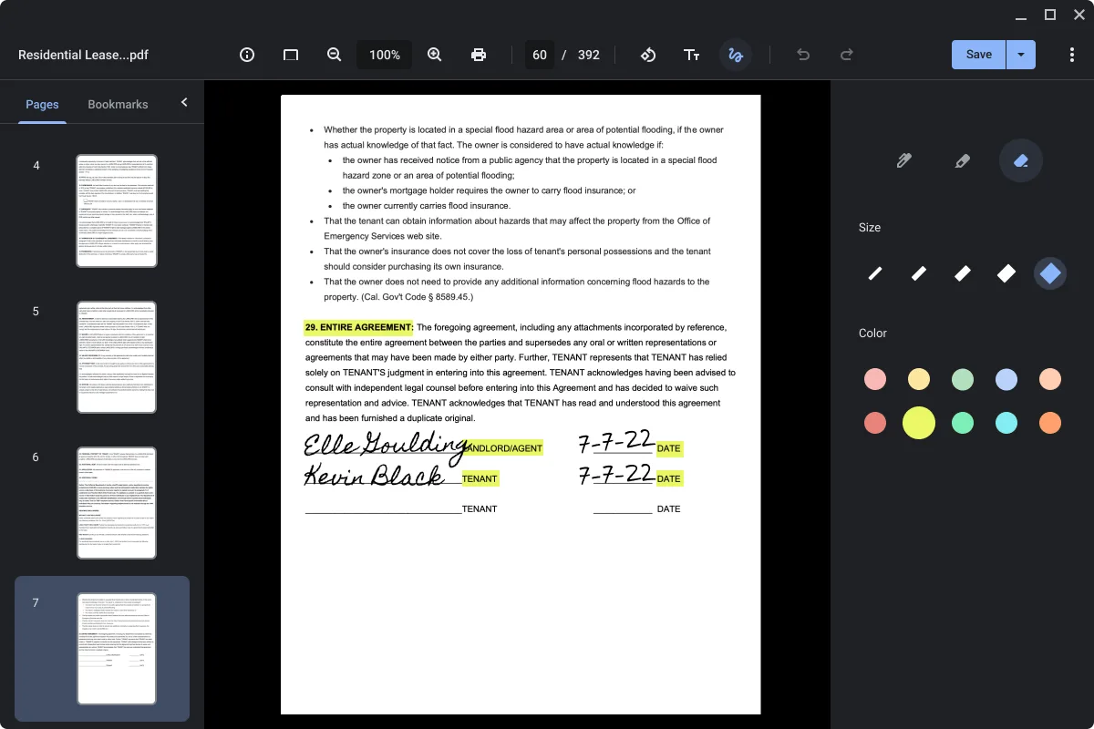 Chrome OS PDF editor