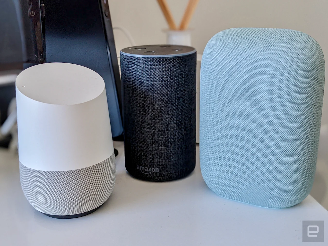 Google Home, Amazon Echo and Nest Audio