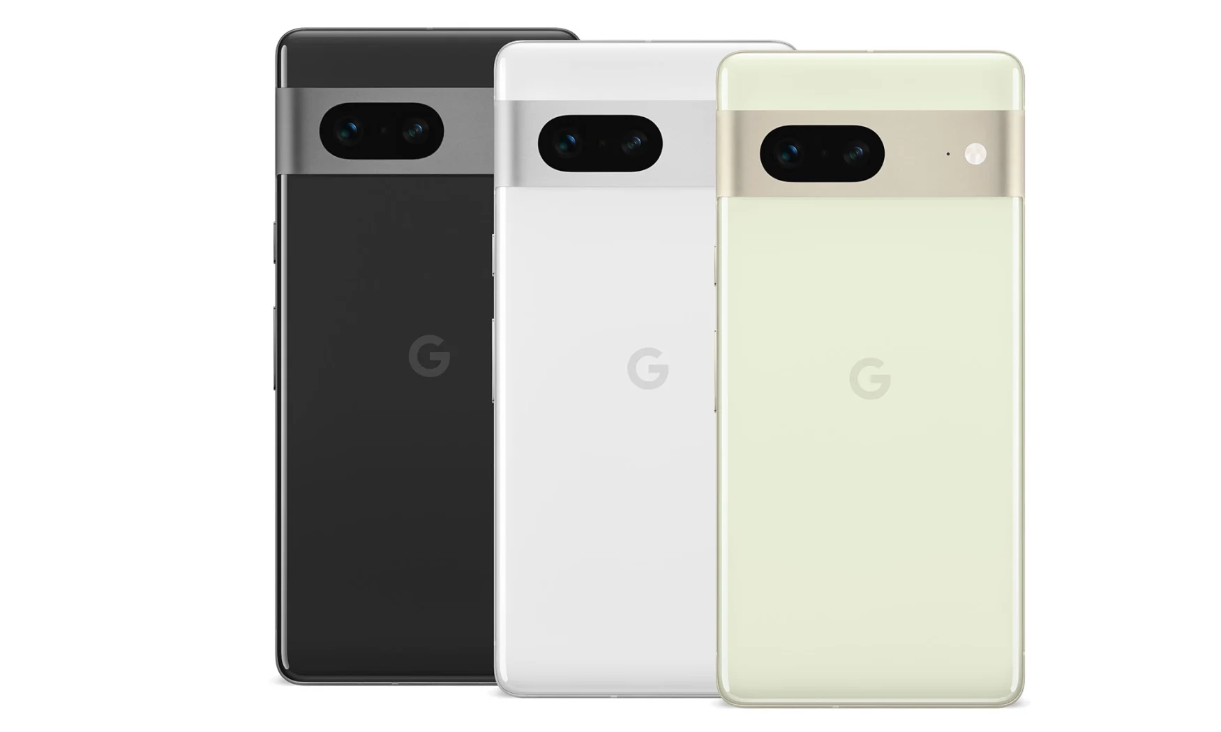 The Pixel 7 will be available in three colors: snow, obsidian and lemongrass
