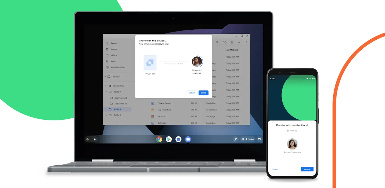 Google Android Nearby Share Chromebook