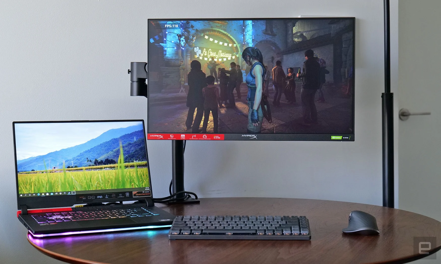 Unlike other monitors, HyperX's Armada gaming monitors eschew the traditional desktop stand in favor of a less cluttered and more customizable monitor arm. 