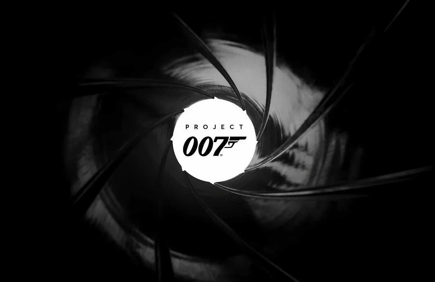 Teaser image for an upcoming James Bond game from IO Interactive. It shows the classic Bond sights image with the text “Project 007” in the center.
