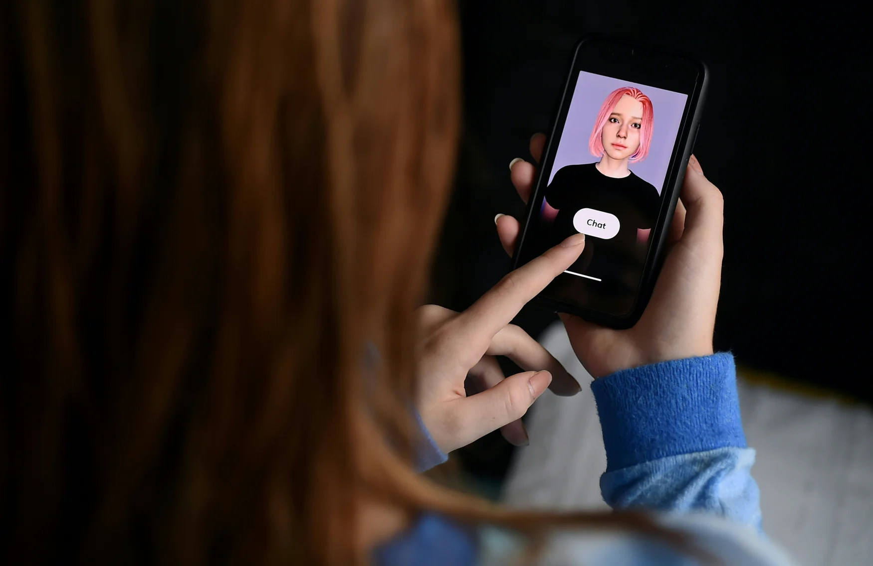 In this photo illustration a virtual friend is seen on the screen of an iPhone on  April 30, 2020, in Arlington, Virginia. - 