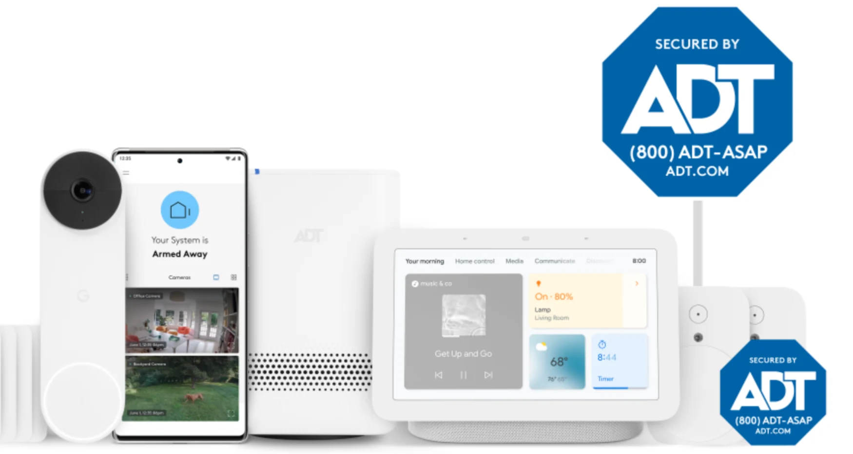 ADT's new suite of products integrates with Google Nest. 