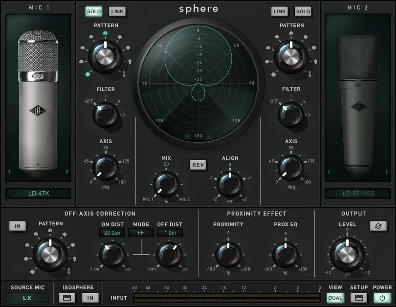 Sphere LX modeling microphone software.