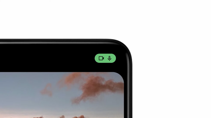 Android 12 camera and microphone usage indicator