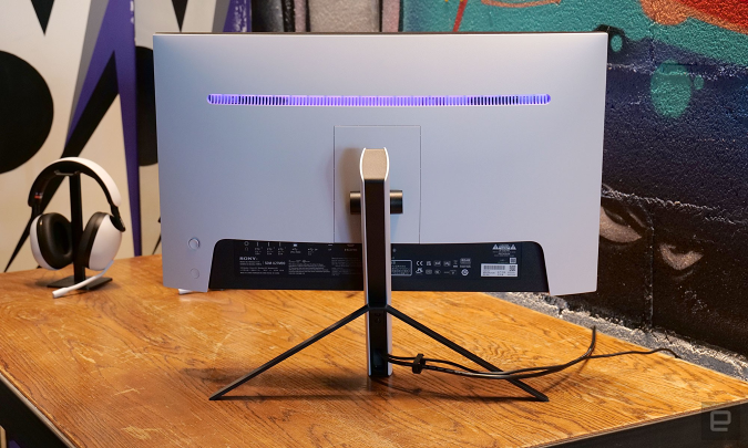 The rear of the M9 has similar design cues to the PS5, along with customizable RGB lighting and a height-and-tilt kickstand. 