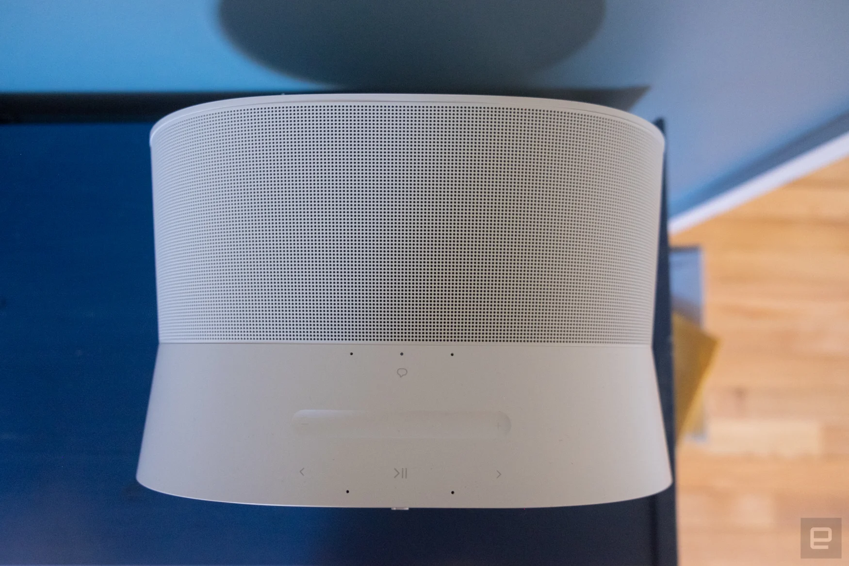 Photos of the new Sonos Era 300 speaker, which can play music in Dolby Atmos spatial audio.