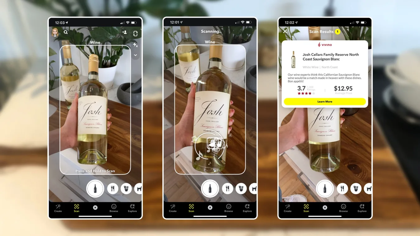 Snapchat will tell you about the bottle of wine you're holding.