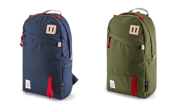 Two color options for the Topo Designs Daypack Original.