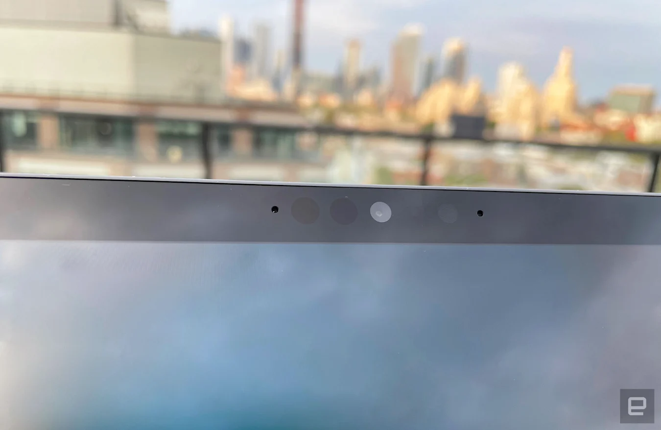 A close-up of the webcam on Microsoft's Surface Pro 8.