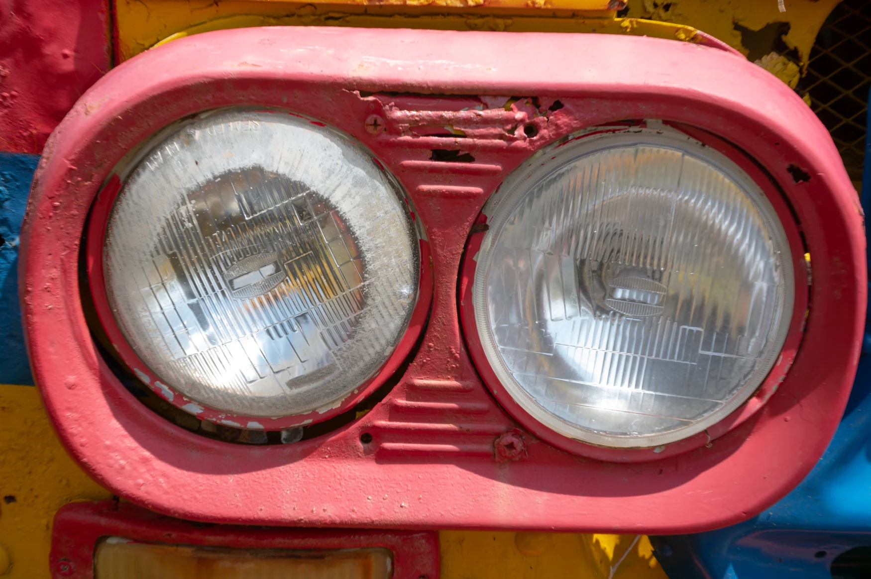 Close-Up Of  Vintage Car headlight