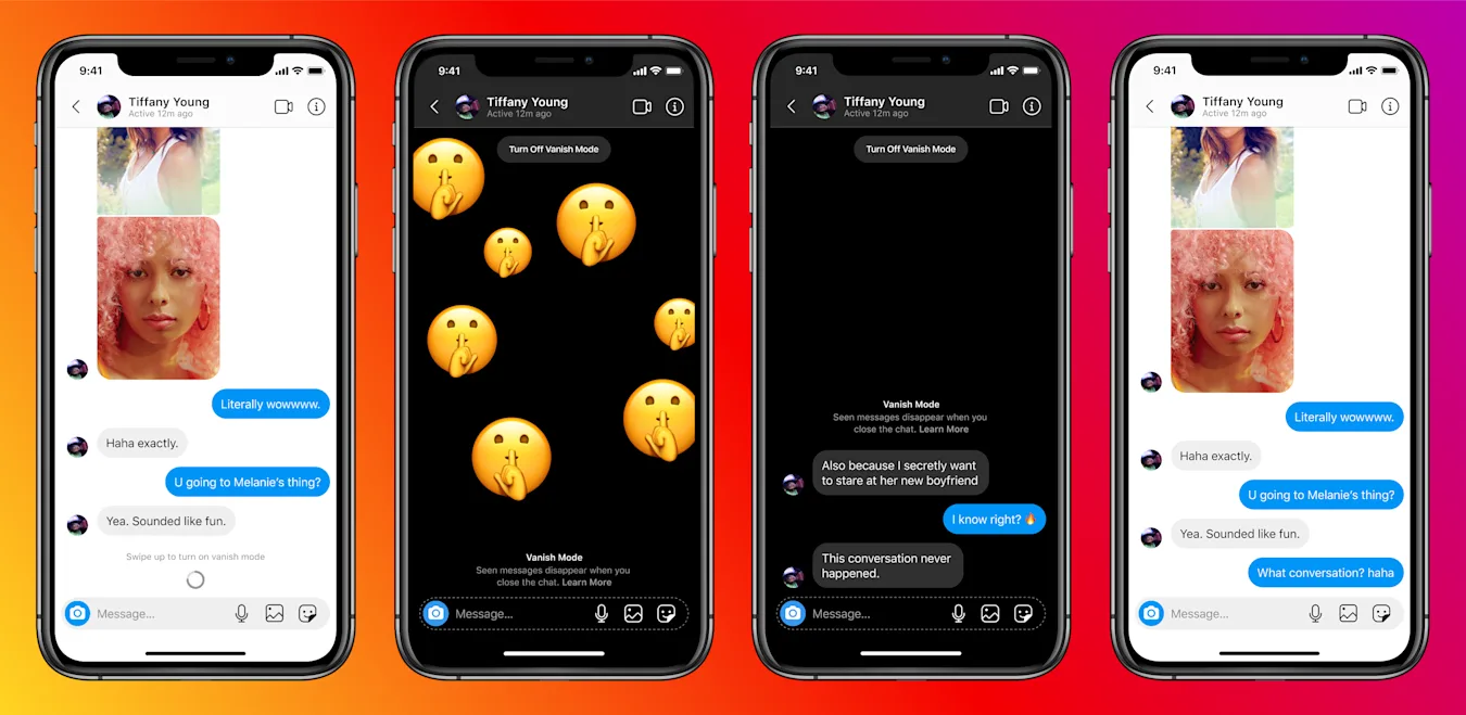 Instagram is adding a "vanish mode" for disappearing chats.
