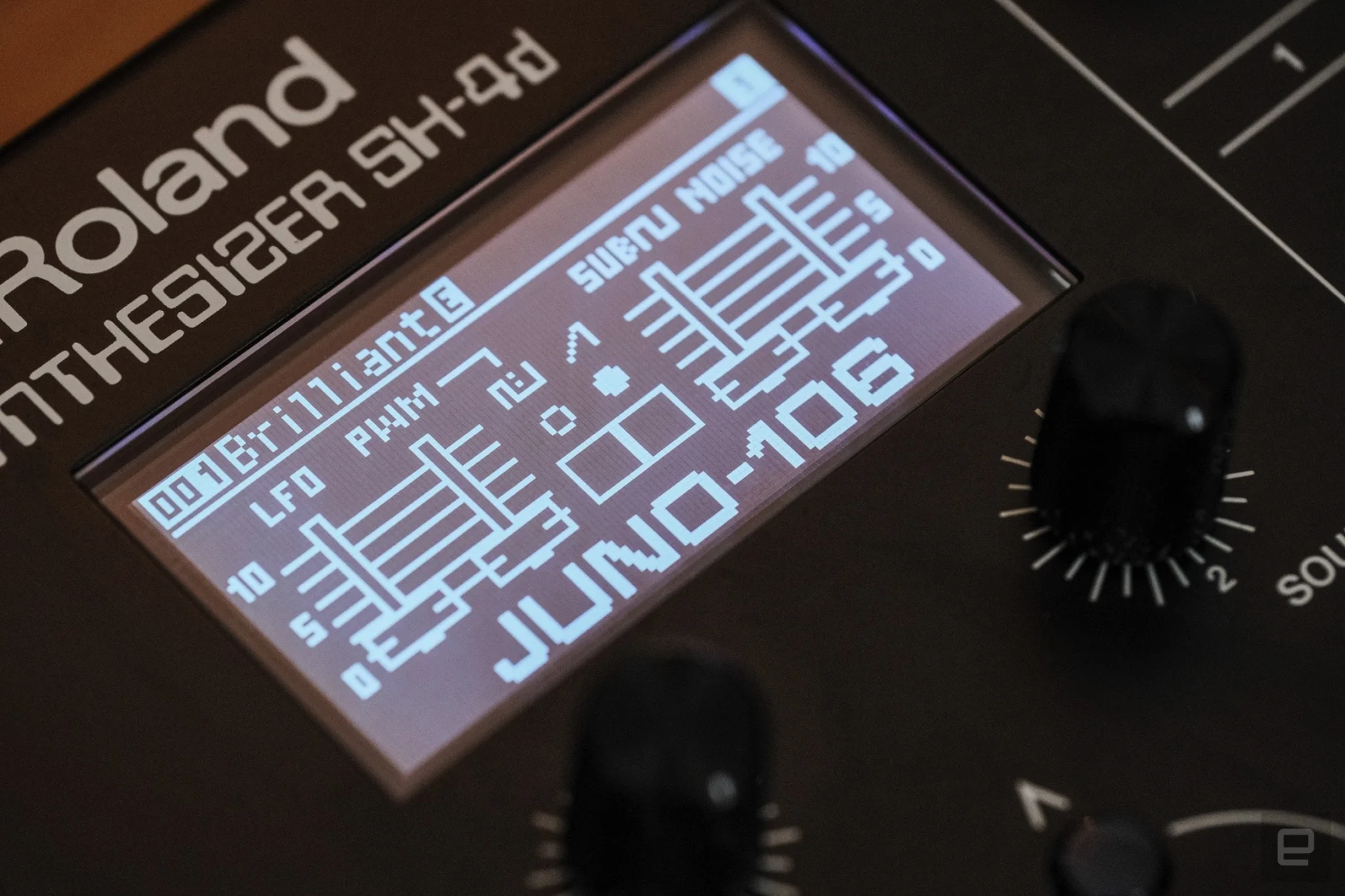 Juno-106 graphics on the Roland SH-4d.