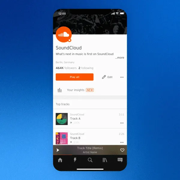 A gif showing SoundCloud's new Insights feature.