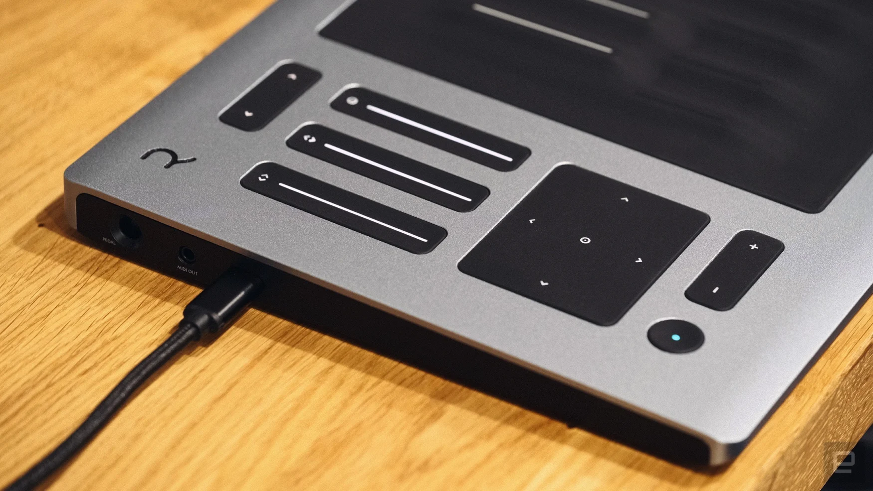 The XY pad and touch sliders on the side of the Roli Seaboard Rise 2.