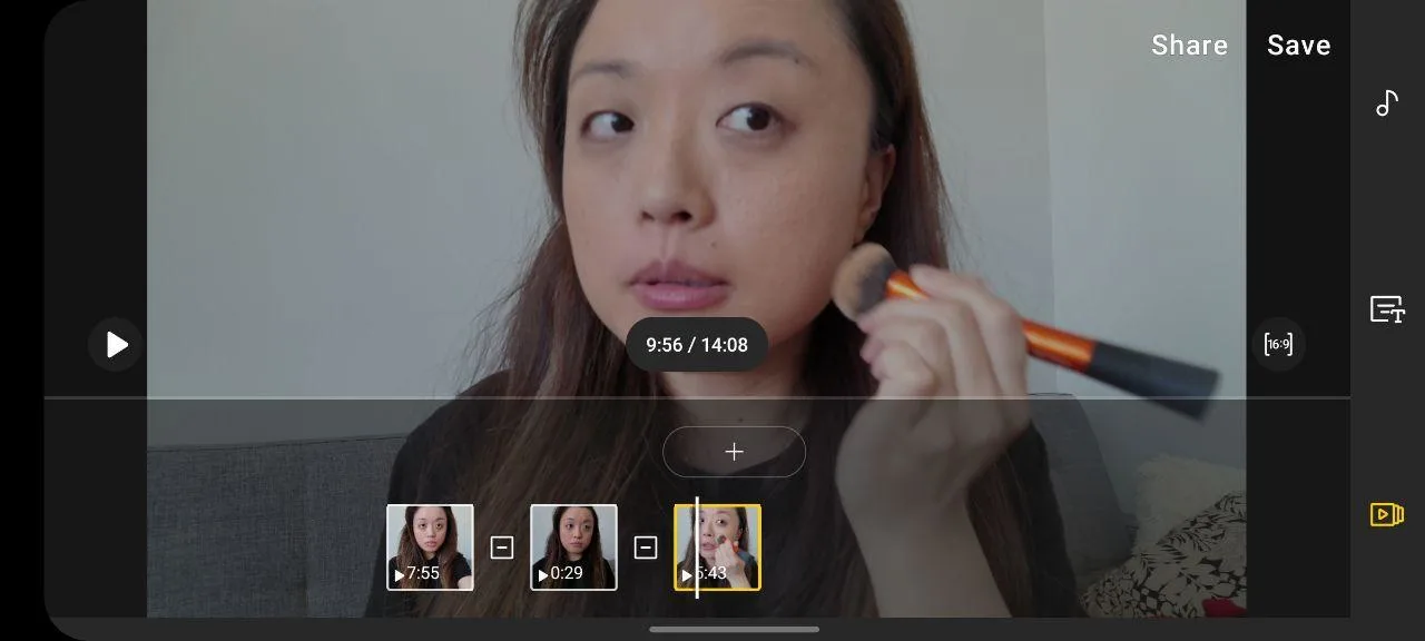 Galaxy S20 Ultra video editor screenshot