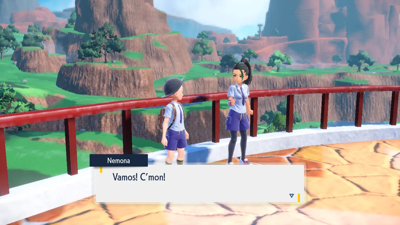In Pokemon Scarlet and Violet, Nemona is a big sister-type that acts as both your rival and comrade. 
