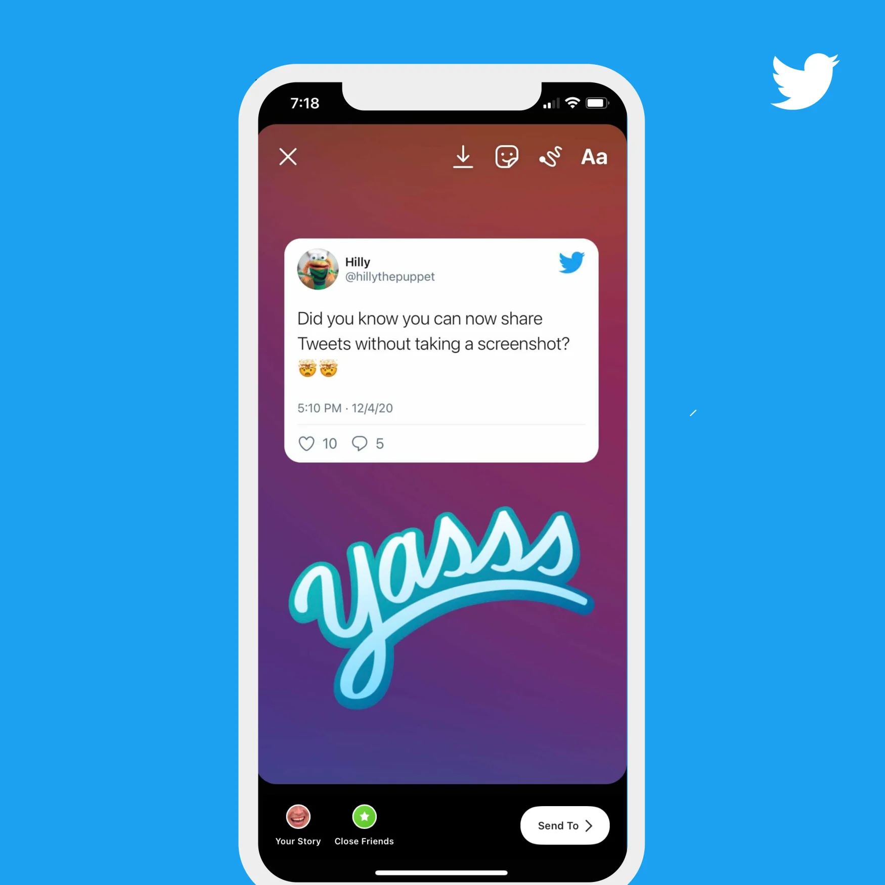 Twitter is testing native sharing to Instagram Stories.