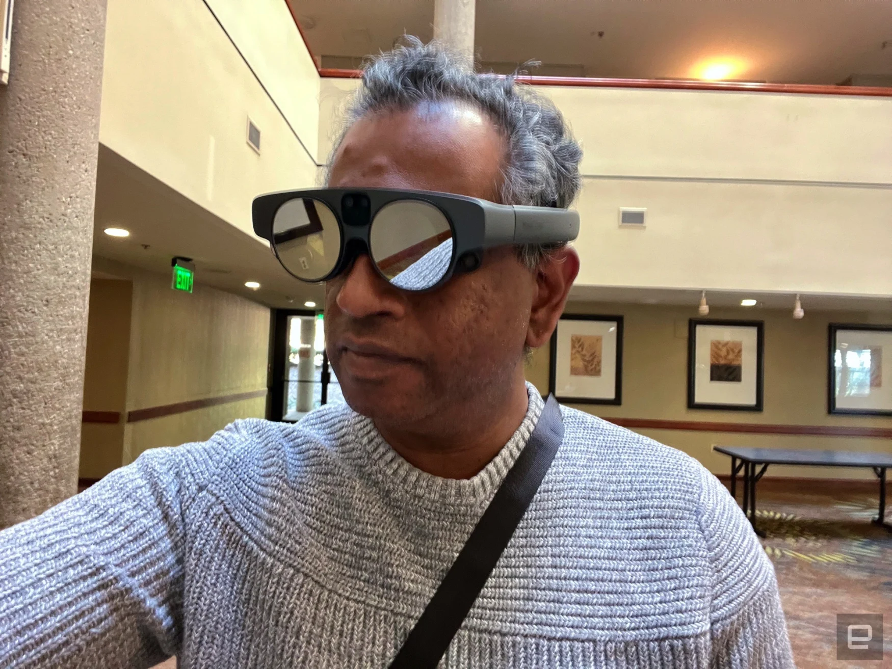 Wearing the Magic Leap 2 goggles