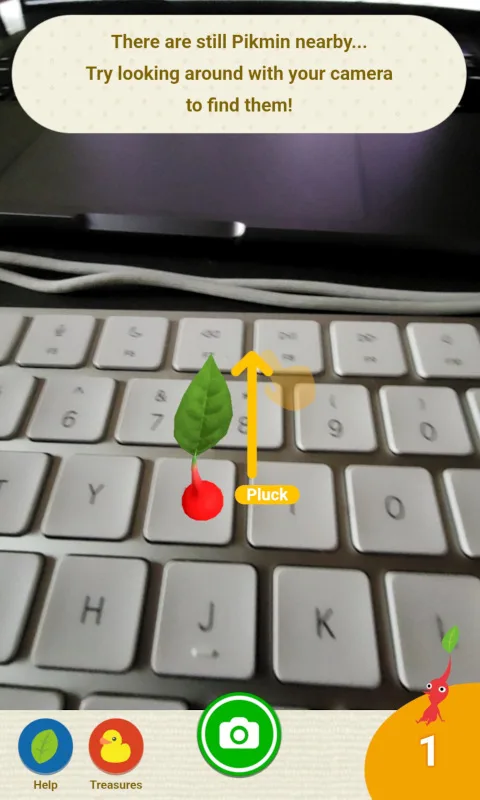 Red pikmin superimposed on a keyboard.