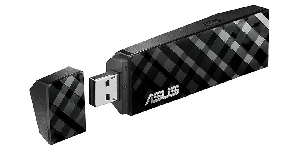 Press image of the ASUS USB-N53 Dual-Band Wireless Adapter.