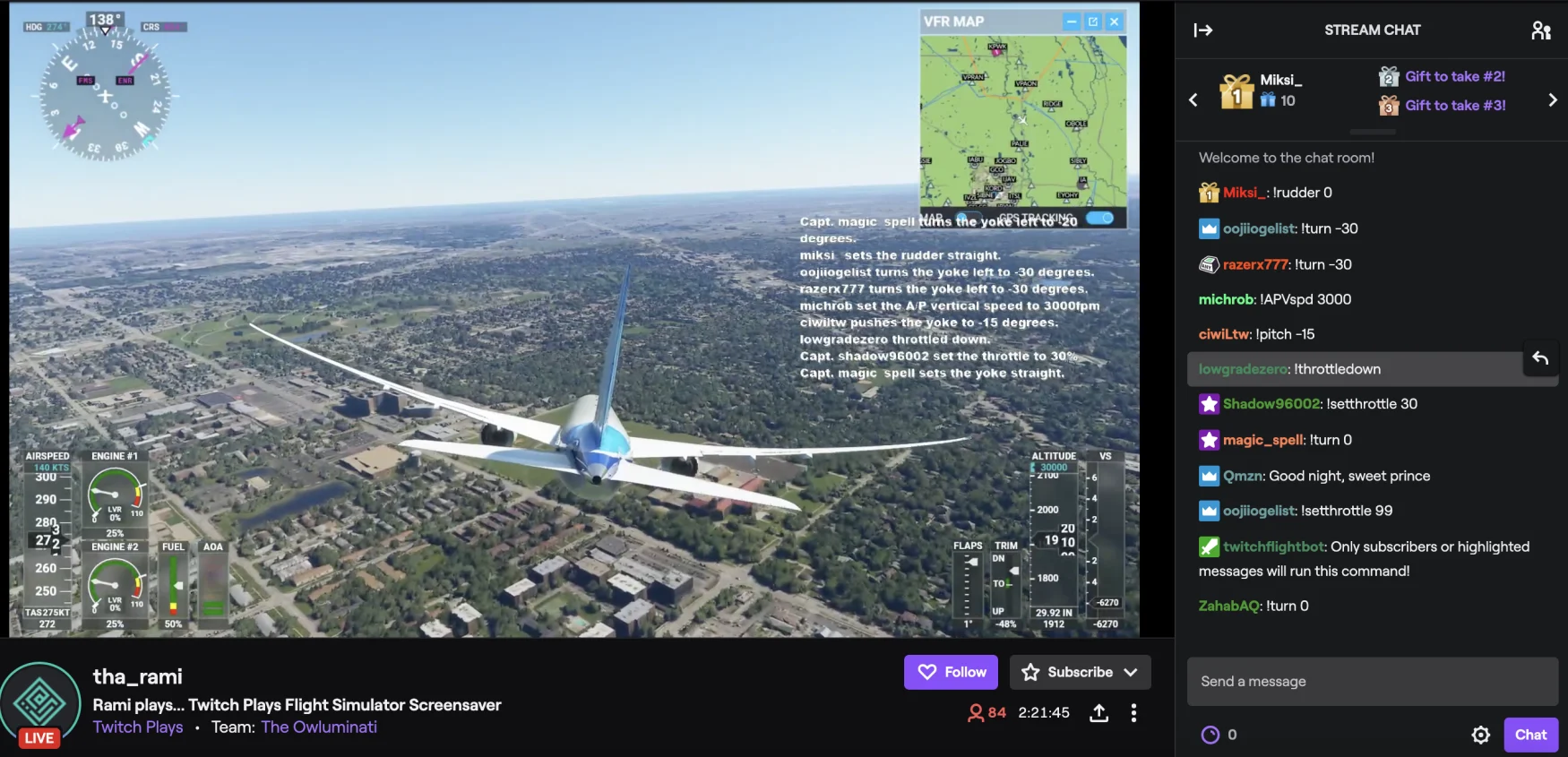 Twitch Chat 'Flight Simulator'