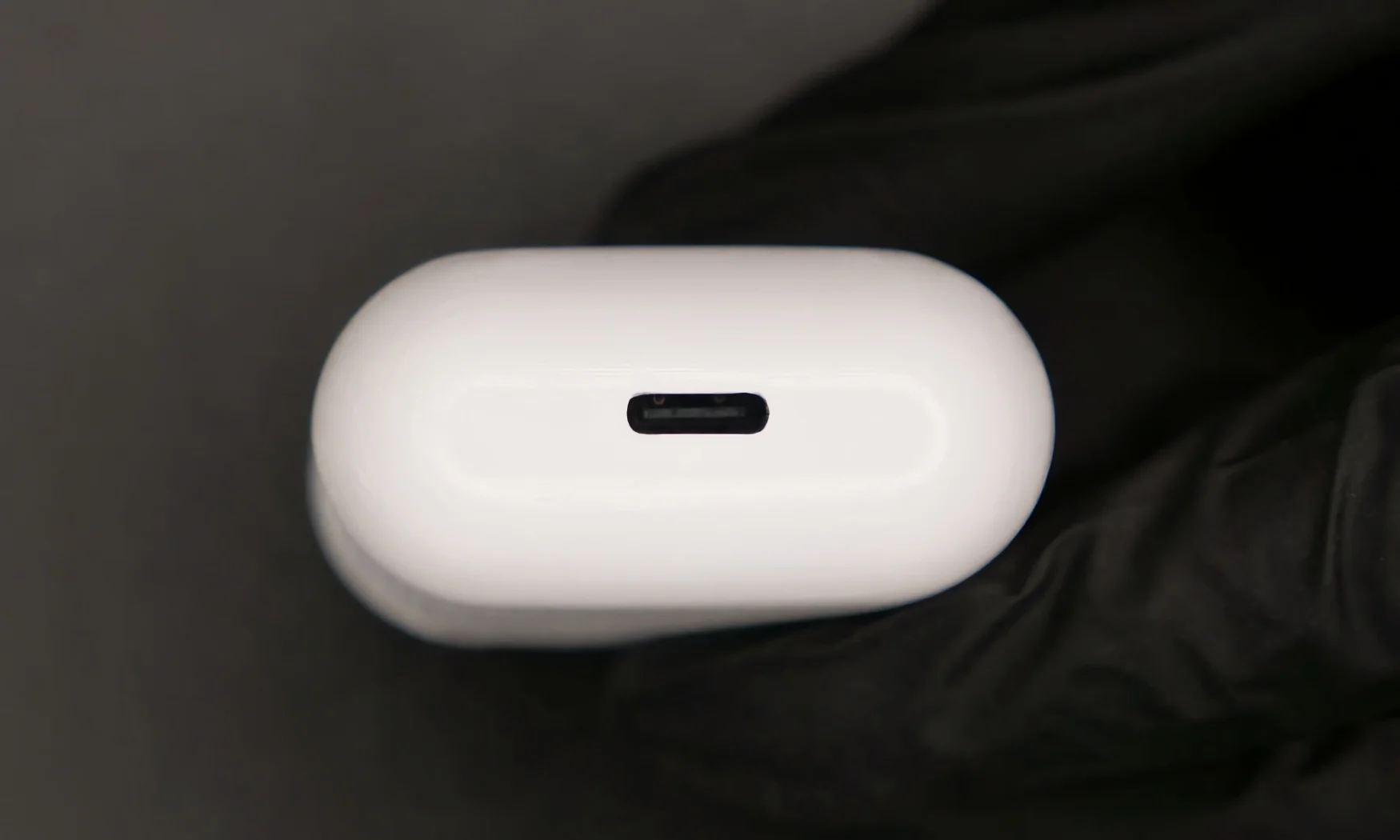 Photo of a home-engineered USB-C charging case for AirPods.