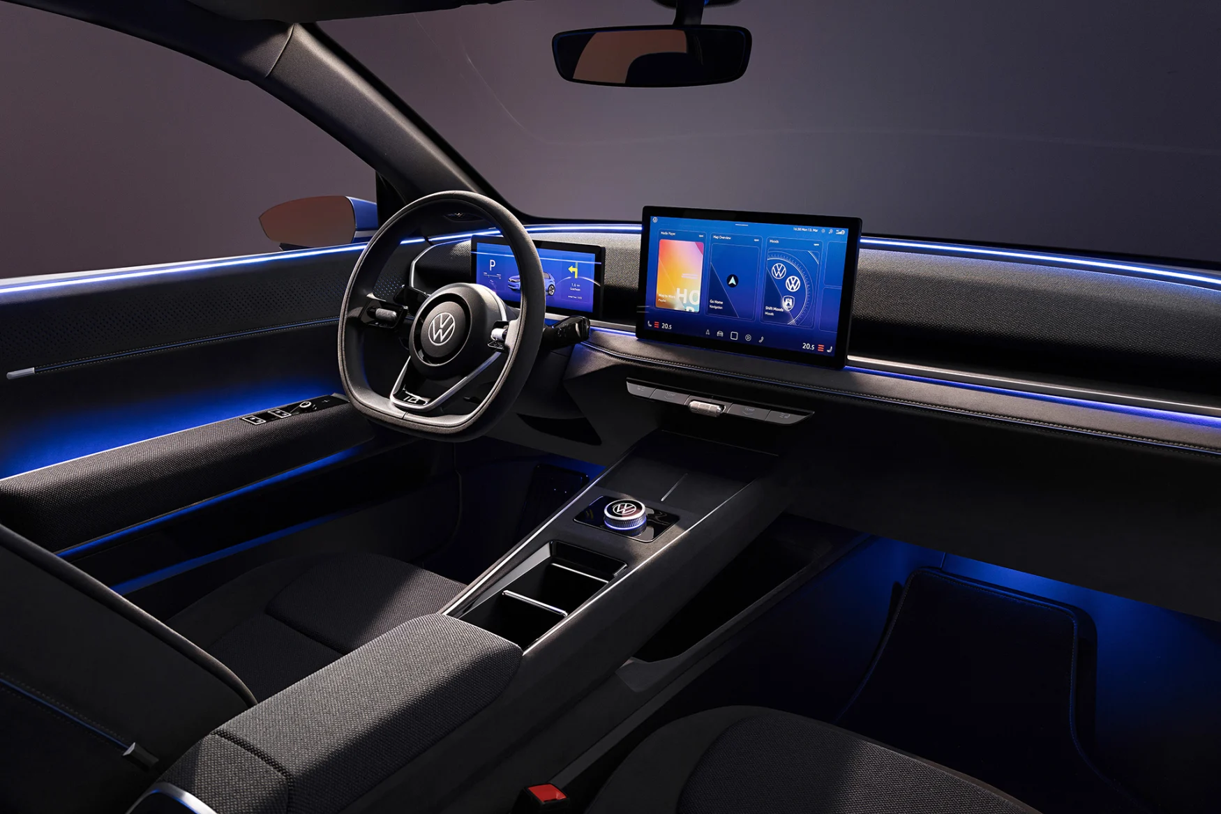 Identificación de Volkswagen.  Interior del vehículo eléctrico 2all concept