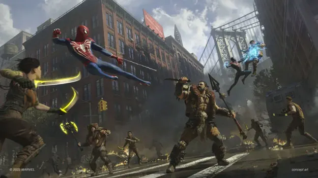 Promotional image from 'Spider-Man 2' for PS5